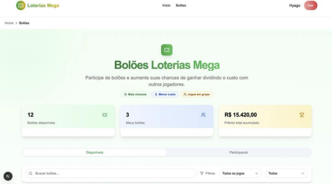 Sistema de Bolões